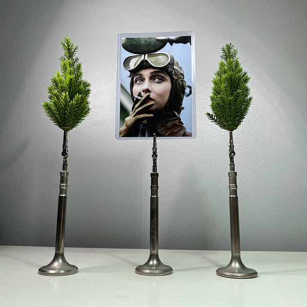 P51 Mustang Supermarine Spitfire WWII Airplane Engine Intake Valve Photo Frame Business Card Display