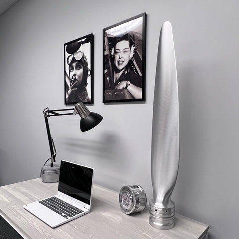 Cessna 402 Brushed Aluminum Airplane Propeller Blade Metal Sculpture