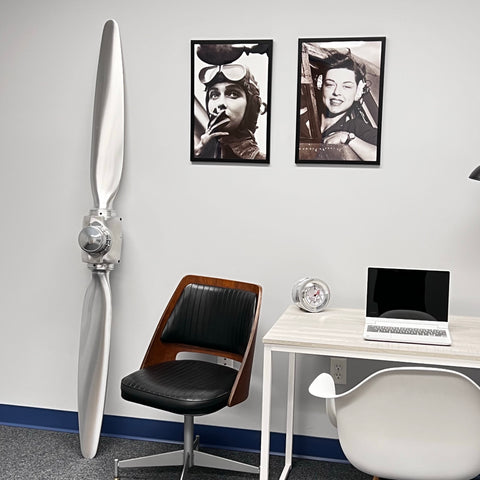 2-Bladed McCauley Brushed Aluminum Airplane Propeller Wall Display