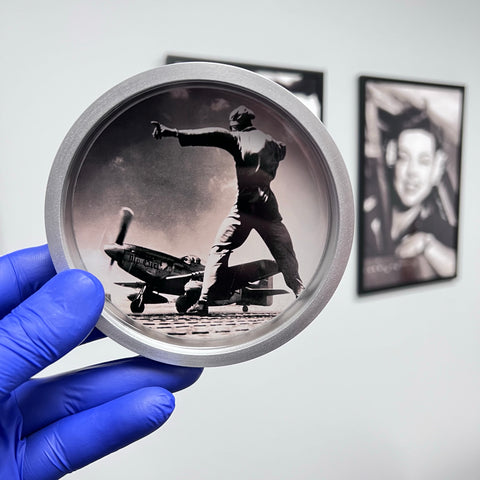 P51 Mustang "My Girl" WWII Iwo Jima Warbird Takeoff Drinking Coaster