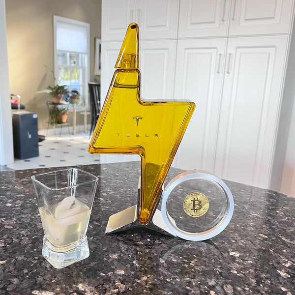 Bitcoin Crypto Physical Gold Plated Coin Metal Drinking Coaster