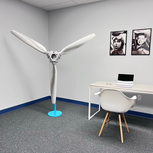 3-Bladed McCauley Cessna 76" Brushed Aluminum Airplane Propeller Wall Display