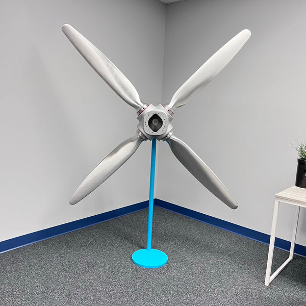 4-Bladed McCauley Cessna 78" Brushed Aluminum Airplane Propeller Metal Wall Display