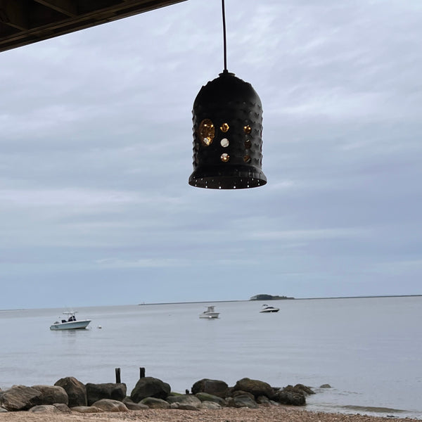 1950's General Electric J79 Jet Engine Burner Can Pendant Lamp Light Fixture