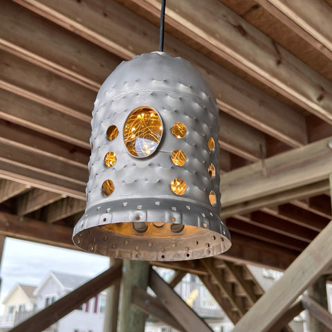 1950's General Electric J79 Jet Engine Burner Can Pendant Lamp Light Fixture