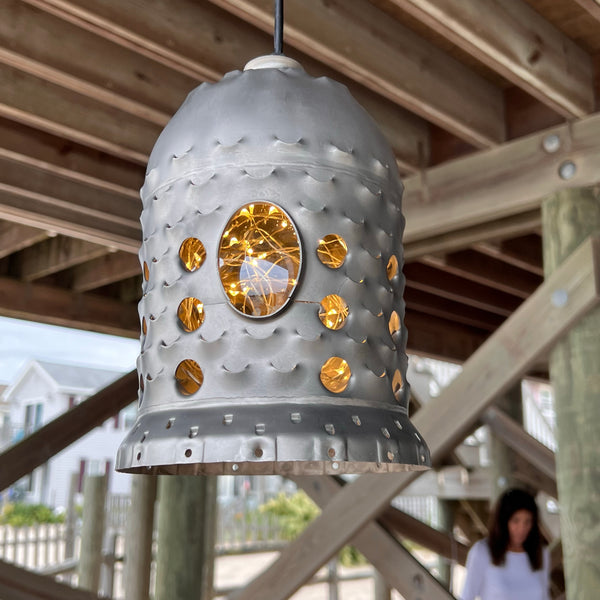 1950's General Electric J79 Jet Engine Burner Can Pendant Lamp Light Fixture