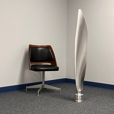 50" Silver Banana Brushed Aluminum Airplane Propeller Blade Display
