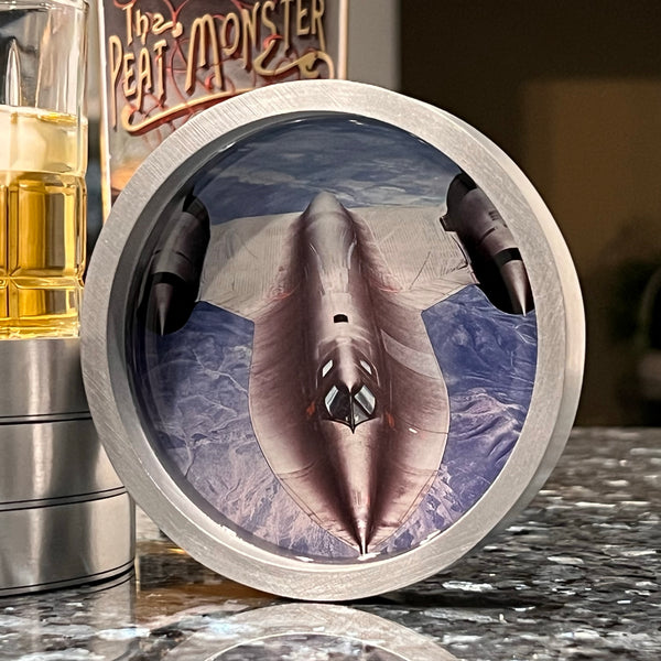 SR-71 Blackbird "Sierra Nevada Mountains" Airplane Jet Drinking Coaster