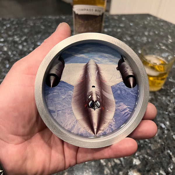 SR-71 Blackbird "Sierra Nevada Mountains" Airplane Jet Drinking Coaster