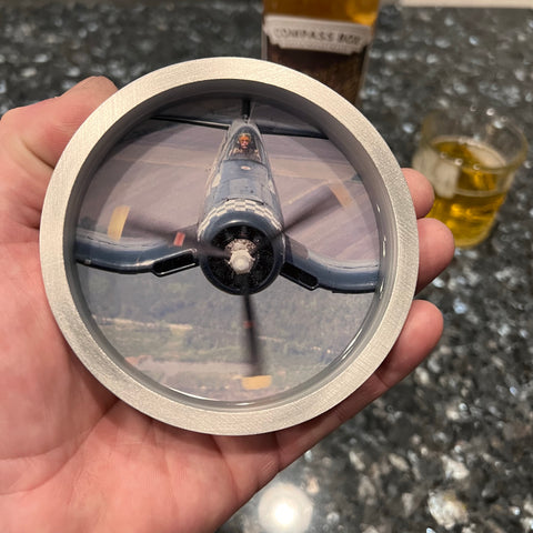F4U Corsair WWII Warbird Marine Corps Airplane Drinking Coaster