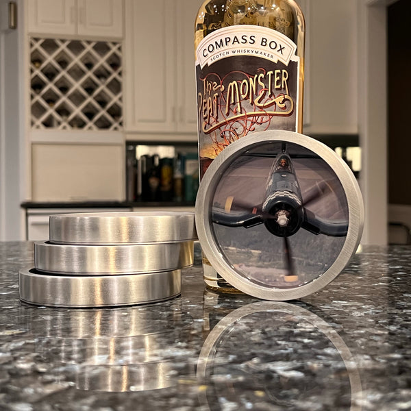 F4U Corsair WWII Warbird Marine Corps Airplane Drinking Coaster