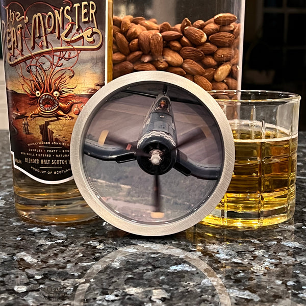 F4U Corsair WWII Warbird Marine Corps Airplane Drinking Coaster