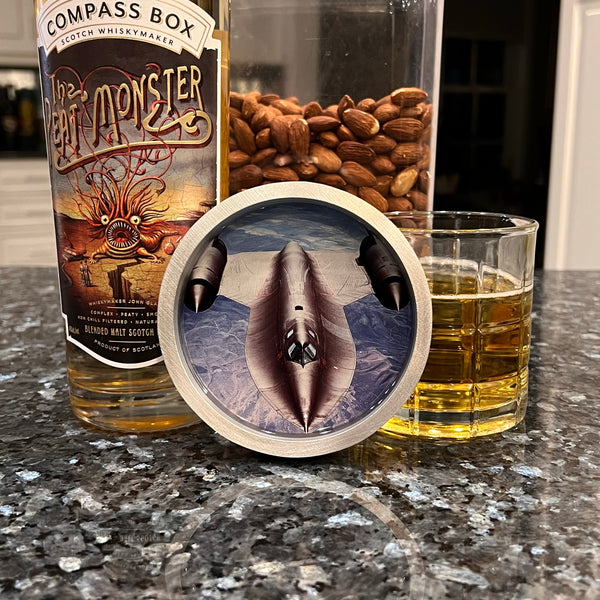 SR-71 Blackbird "Sierra Nevada Mountains" Airplane Jet Drinking Coaster