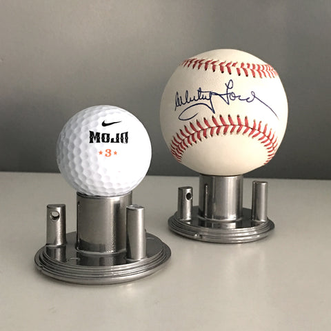 Industrial Art Atomic Modern Chrome Baseball Golf Ball Display Stand (1 per package)