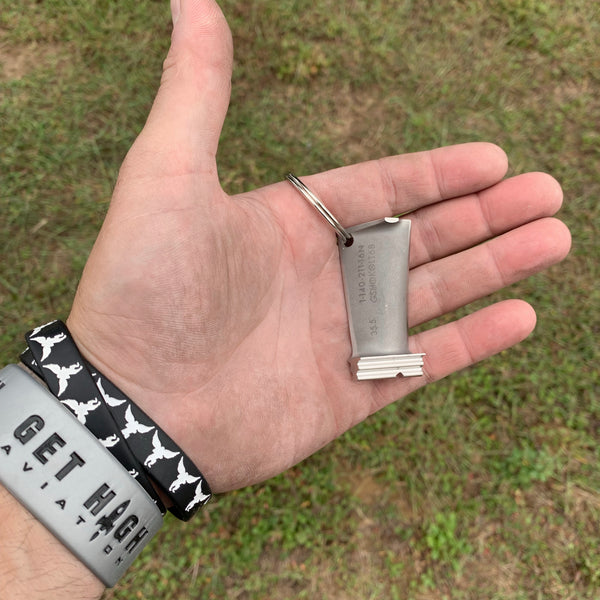 Lycoming T53 Bell UH1 Huey AH1 Cobra Military Helicopter Engine Blade Keychain