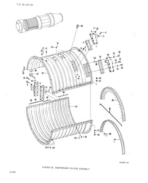 1950's USAF Air Force Sabre F-86F General Electric J47 Turbojet Stator Vane Blade Keychain