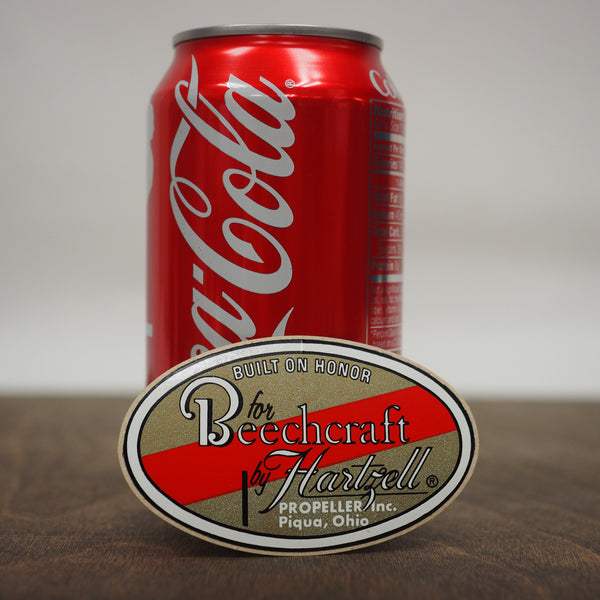 1970's For Beechcraft by Hartzell Small Round Script Decal Sticker