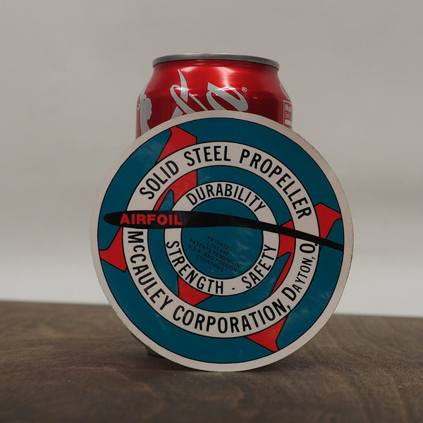 1950's McCauley Boeing Stearman Airfoil Ground-Adjustable Metal Propeller Decal Sticker