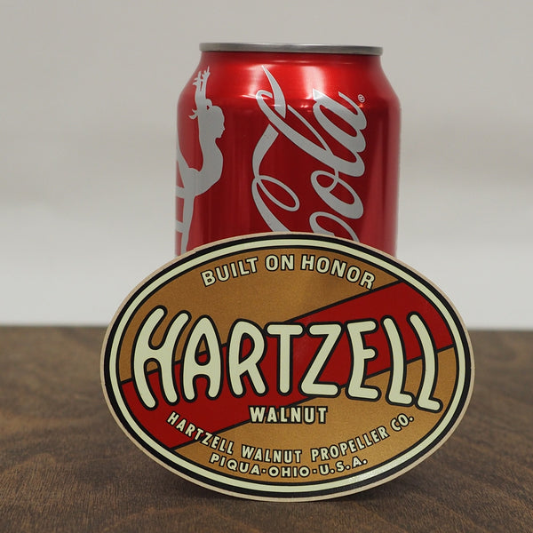 1940's Hartzell Walnut Wooden Airplane Propeller large Decal Sticker