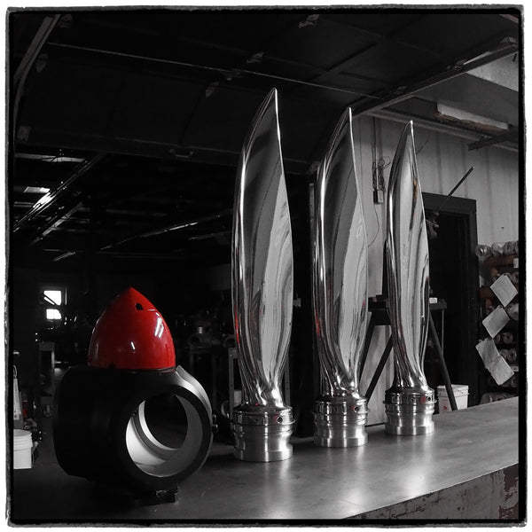American Ninja 3-Bladed Ground-Adjustable Polished Metal Aviation Art Airplane Propeller
