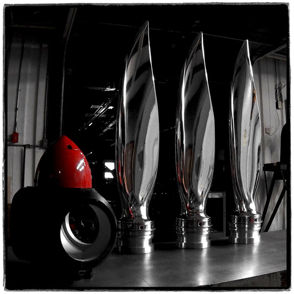 American Ninja 3-Bladed Ground-Adjustable Polished Metal Aviation Art Airplane Propeller