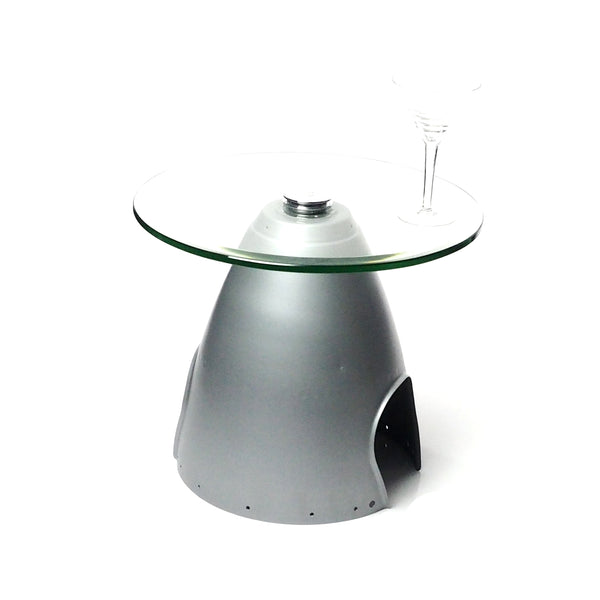 Space Age eames era Airplane Propeller Aviation Art Spinner Cone Coffee Side Cocktail Table (Silver)