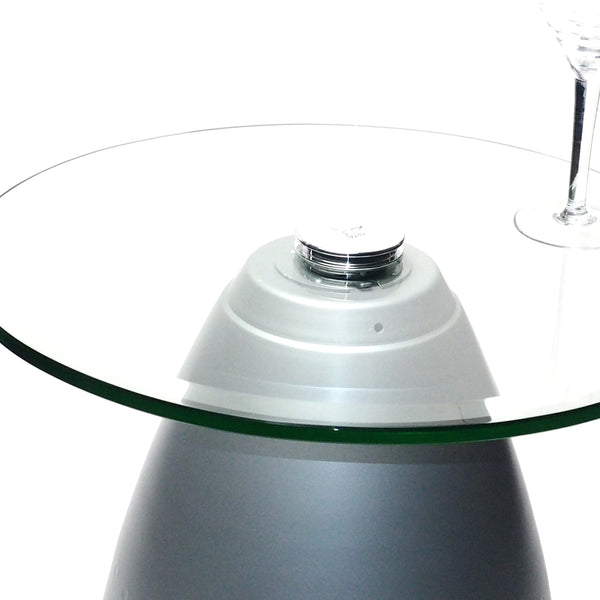 Space Age eames era Airplane Propeller Aviation Art Spinner Cone Coffee Side Cocktail Table (Silver)
