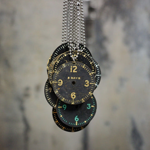 P-51 Mustang WWII Warbird Airplane 8-Day Clock Cockpit Instrument Panel US Army Dog Chain Necklace - Original from World War II