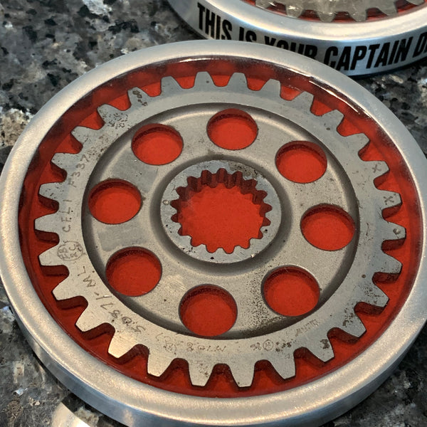 Pratt & Whitney Radial Engine Whisky Scotch Vodka Beer WWII Gear Coasters (Red | Black Edition)