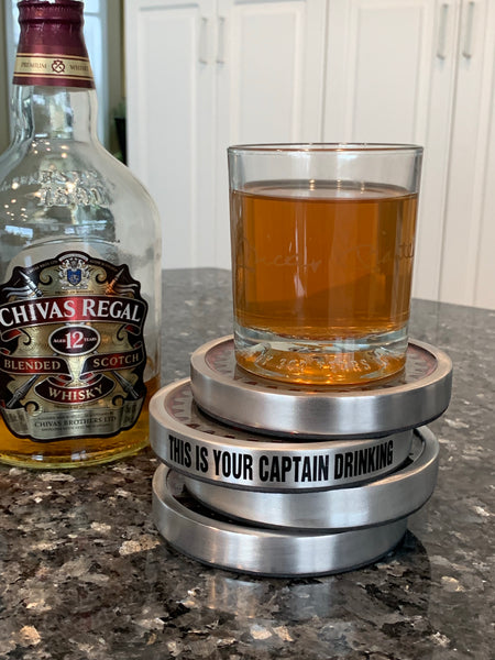 Pratt & Whitney Radial Engine Whisky Scotch Vodka Beer WWII Gear Coasters (Red | Black Edition)