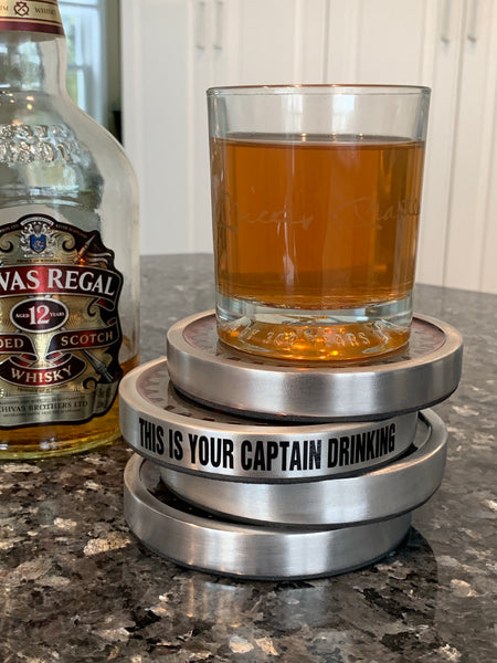 Pratt & Whitney Radial Engine Whisky Scotch Vodka Beer WWII Gear Coasters (Red | Black Edition)