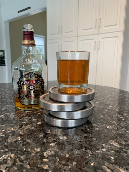 Pratt & Whitney Radial Engine Whisky Scotch Vodka Beer WWII Gear Coasters (Red | Black Edition)