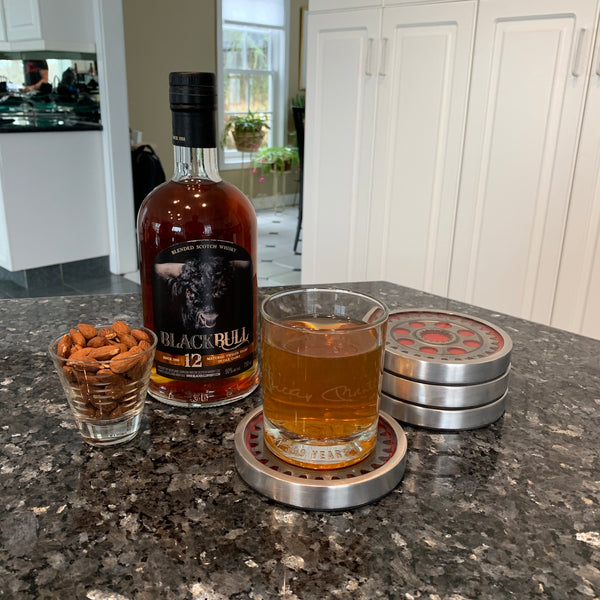 Pratt & Whitney Radial Engine Whisky Scotch Vodka Beer WWII Gear Coasters (Red | Black Edition)