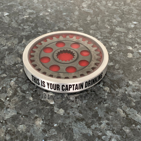 Pratt & Whitney Radial Engine Whisky Scotch Vodka Beer WWII Gear Coasters (Red | Black Edition)