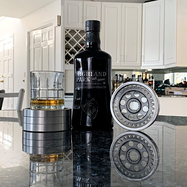 Pratt & Whitney Radial Engine Whisky Scotch Vodka Beer WWII Gear Coasters (Transparent Edition)