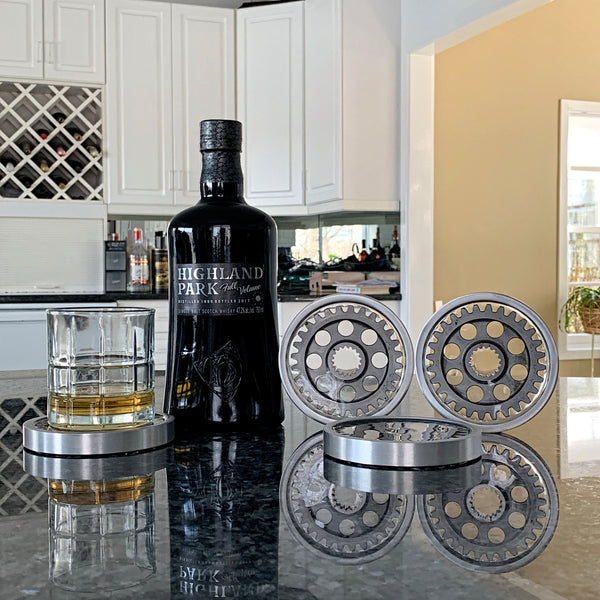 Pratt & Whitney Radial Engine Whisky Scotch Vodka Beer WWII Gear Coasters (Transparent Edition)