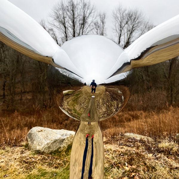 74" SILVER DRAGON 3-Bladed Mirror Polished Chrome Metal Aviation Art Industrial Airplane Propeller
