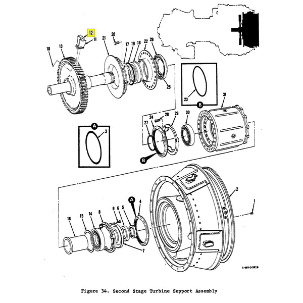 Lycoming T53 Bell UH1 Huey AH1 Cobra Military Helicopter Engine Blade Keychain