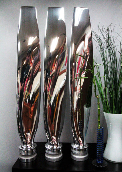 3-Bladed WOLVERINE Mirror High Polished Airplane Propeller Sculpture