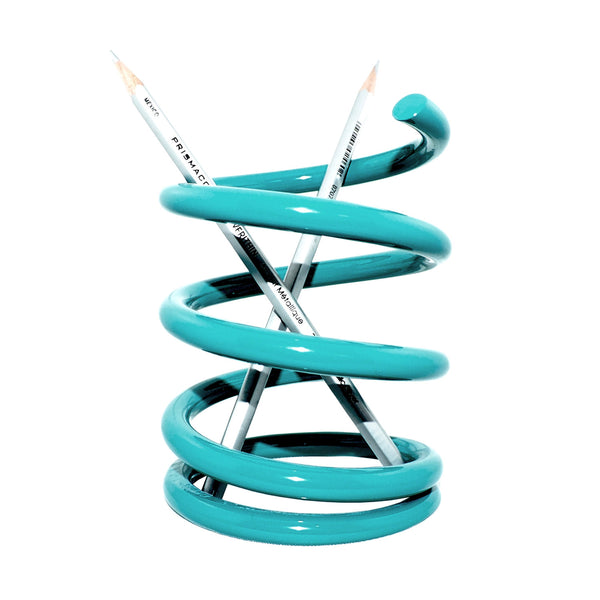 Spring Powder Coated Aviation Art Modern Pencil Pen Holder (4-1/2 Inches)