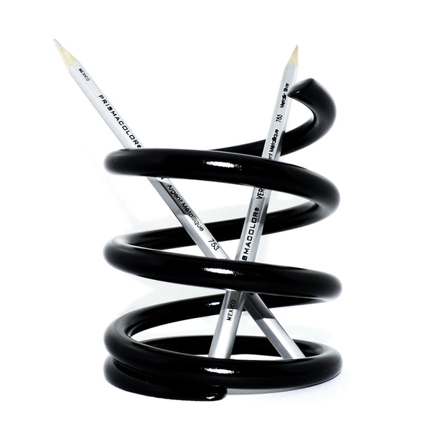 Spring Powder Coated Aviation Art Modern Pencil Pen Holder (4-1/2 Inches)