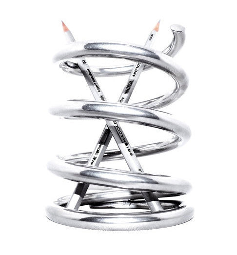 Spring Powder Coated Aviation Art Modern Pencil Pen Holder (4-1/2 Inches)