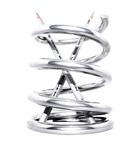 Spring Powder Coated Aviation Art Modern Pencil Pen Holder (4-1/2 Inches)