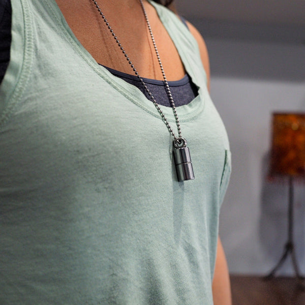 Polished Pill Unisex Chrome Polished Aviation Art Ball Chain Necklace