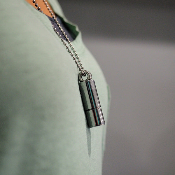 Polished Pill Unisex Chrome Polished Aviation Art Ball Chain Necklace