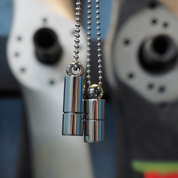 Polished Pill Unisex Chrome Polished Aviation Art Ball Chain Necklace