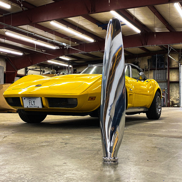 Beech Bonanza Aero Commander 500 Mirror Polished Chrome Airplane Propeller Blade Aviation Art Sculpture