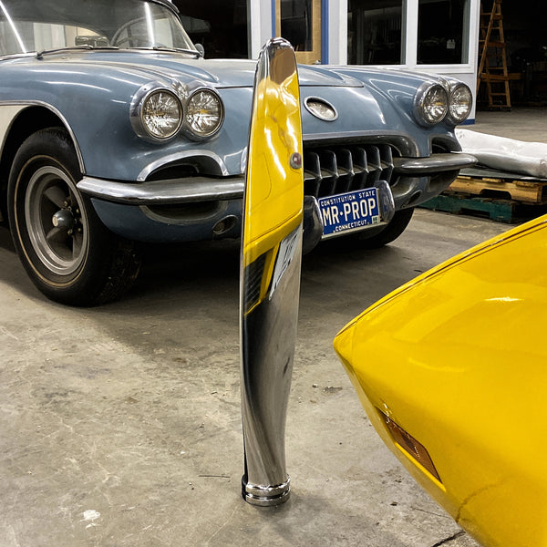 Beech Bonanza Aero Commander 500 Mirror Polished Chrome Airplane Propeller Blade Aviation Art Sculpture