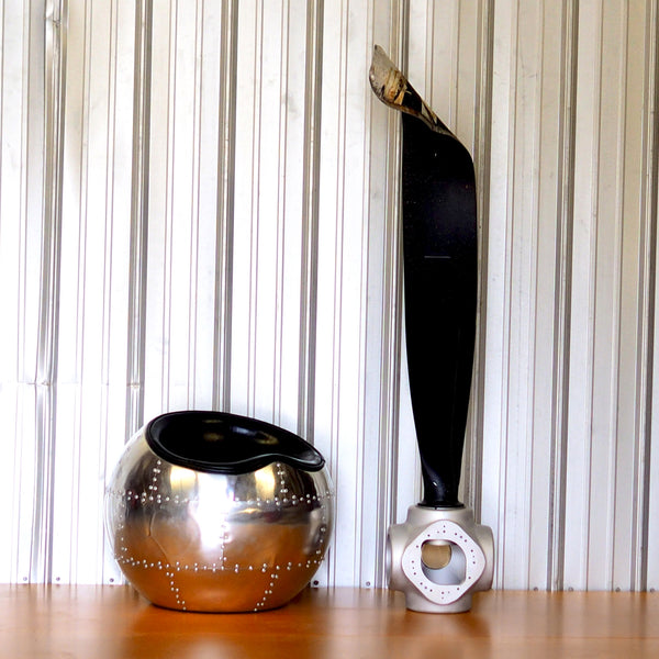 Rough Landing - Cessna Caravan Crash Landing Airplane Propeller Runway Strike Sculpture Clock