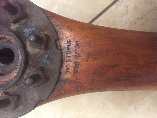 Jacuzzi Bros 6FT Wooden Airplane Propeller with metal hub